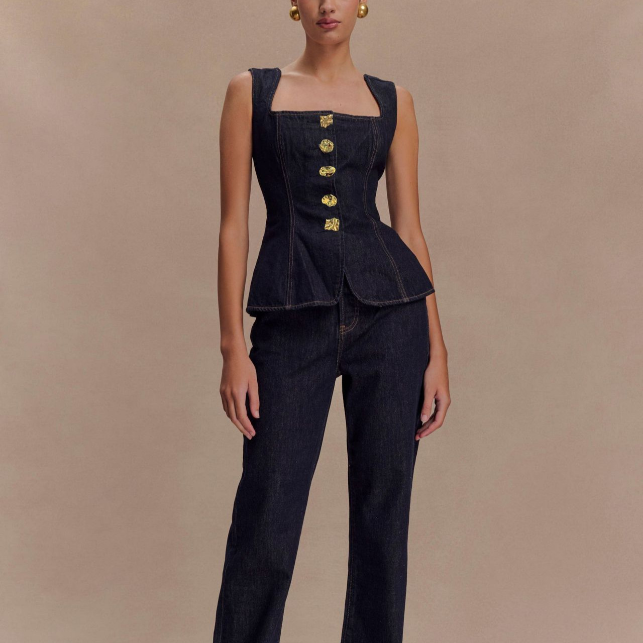 Street Fashion Vest - Verão denim calça define feminino 2025