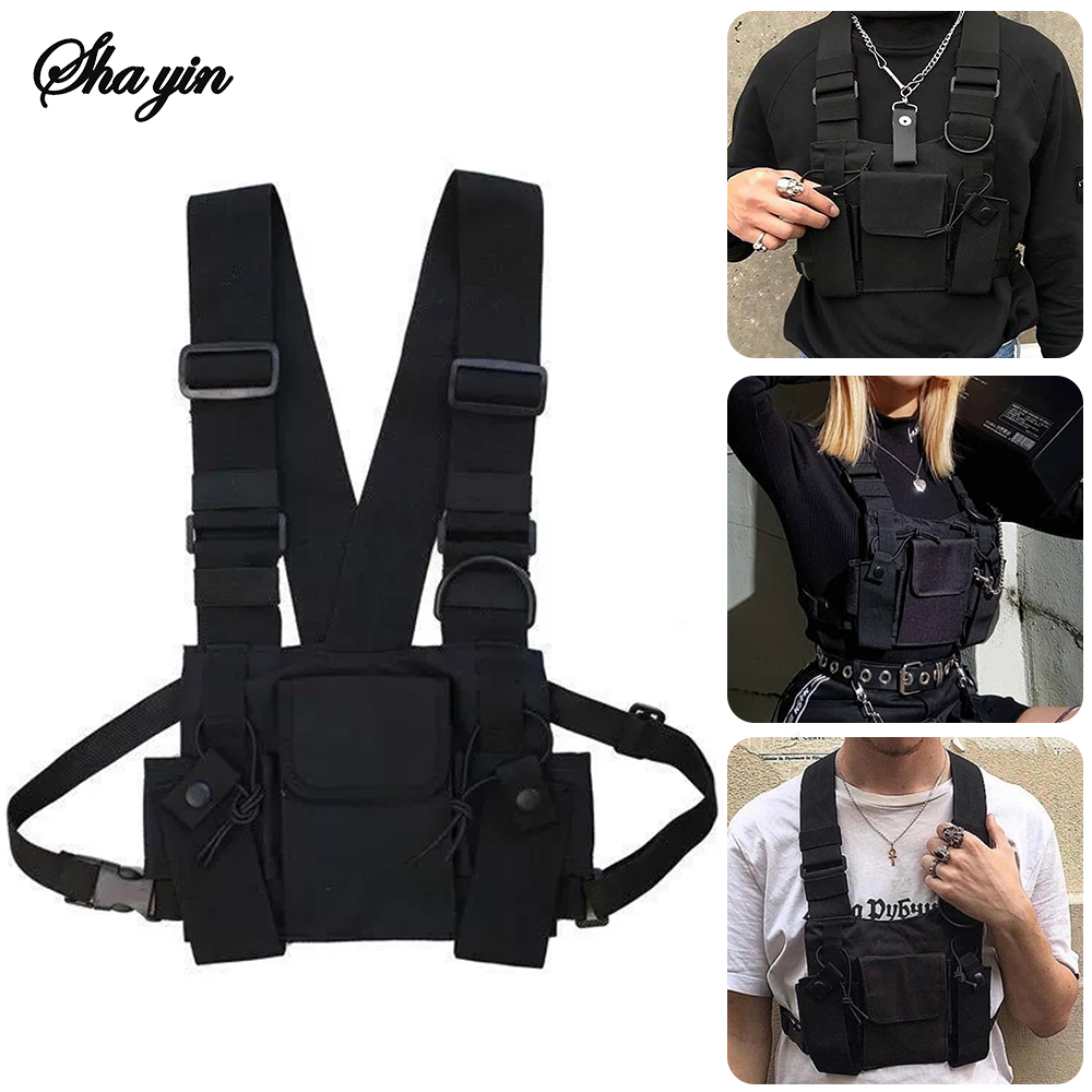 Street Fashion Vest - Bolsa de peito tática funcional para