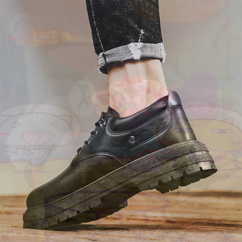 Street Fashion For Short Guys - Escuro natural couro moda formadores tênis