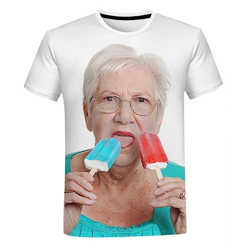 Street Fashion Plus Size - Verão diversão nova avó padrão camiseta