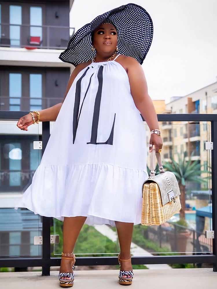 Street Fashion Plus Size - Vestido Casual de Verão para Mulheres,