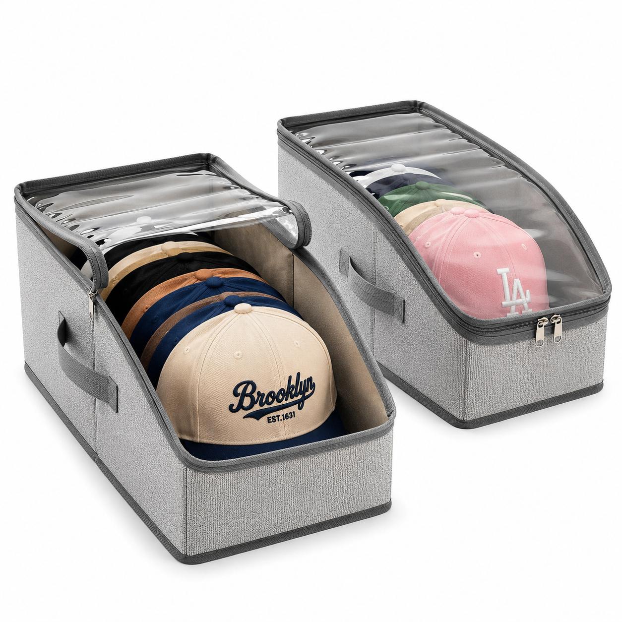 Baseball Cap Fitted - Organizador de Bonés com Janela Transparente,