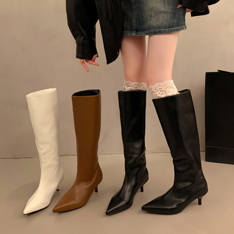 Street Fashion Rome - Botas Altas de Salto Fino para