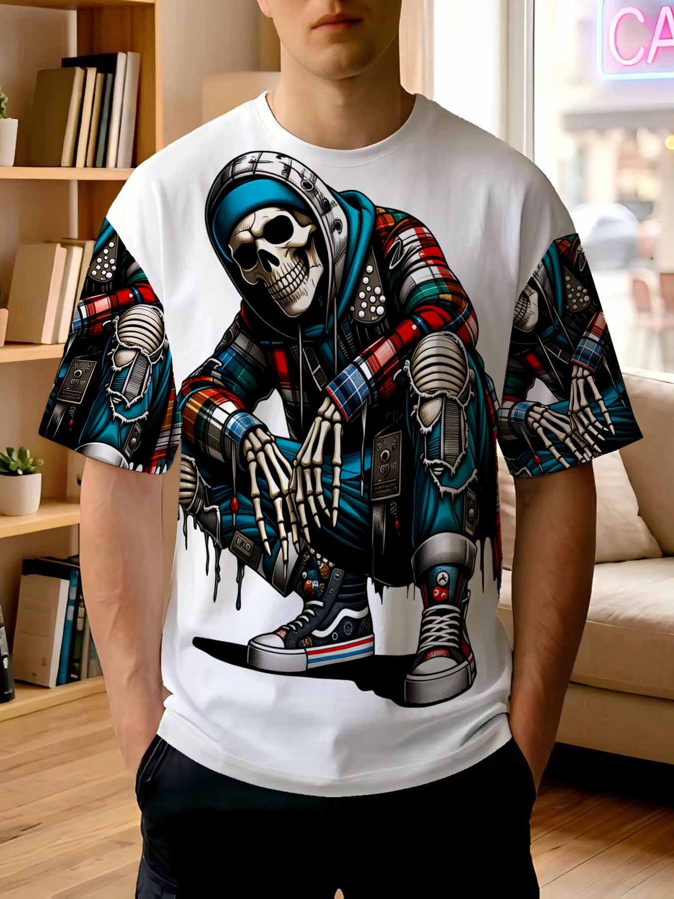 Street Fashion For Short Guys - Camiseta Masculina Estampada 2026 Nova, Estilo
