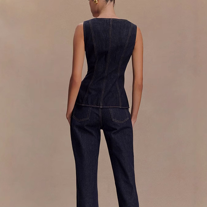 Verão denim calça define femin - Street Fashion Vest avaliação e preço