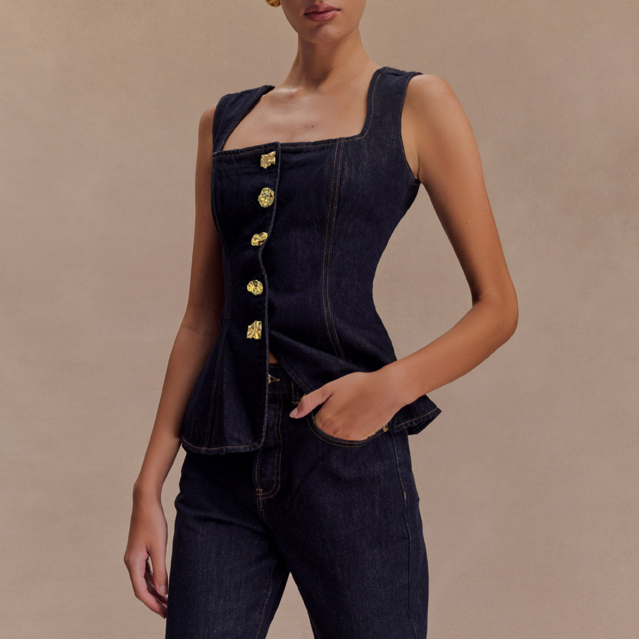 Verão denim calça define femin - Street Fashion Vest avaliação e preço