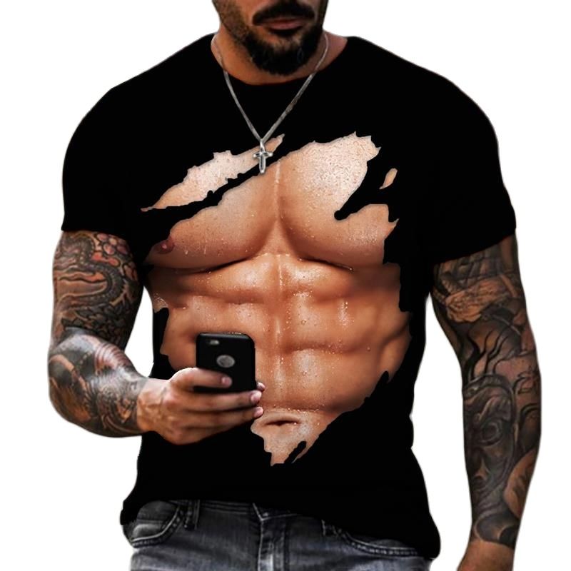 Verão moda masculina 3d impres - Street Fashion For Short Guys avaliação e preço