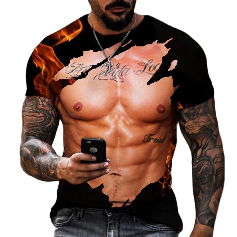 Verão moda masculina 3d impres - Street Fashion For Short Guys avaliação e preço