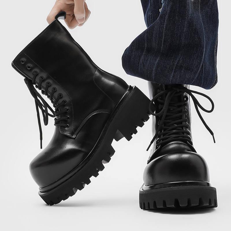 Botas de Couro de Cano Alto pa - Street Fashion Plus Size avaliação e preço