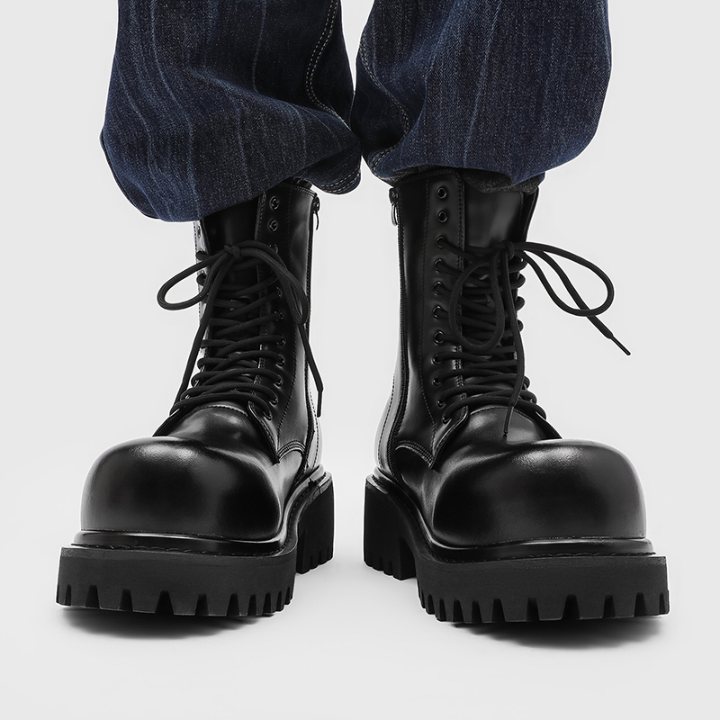 Botas de Couro de Cano Alto pa - Street Fashion Plus Size avaliação e preço