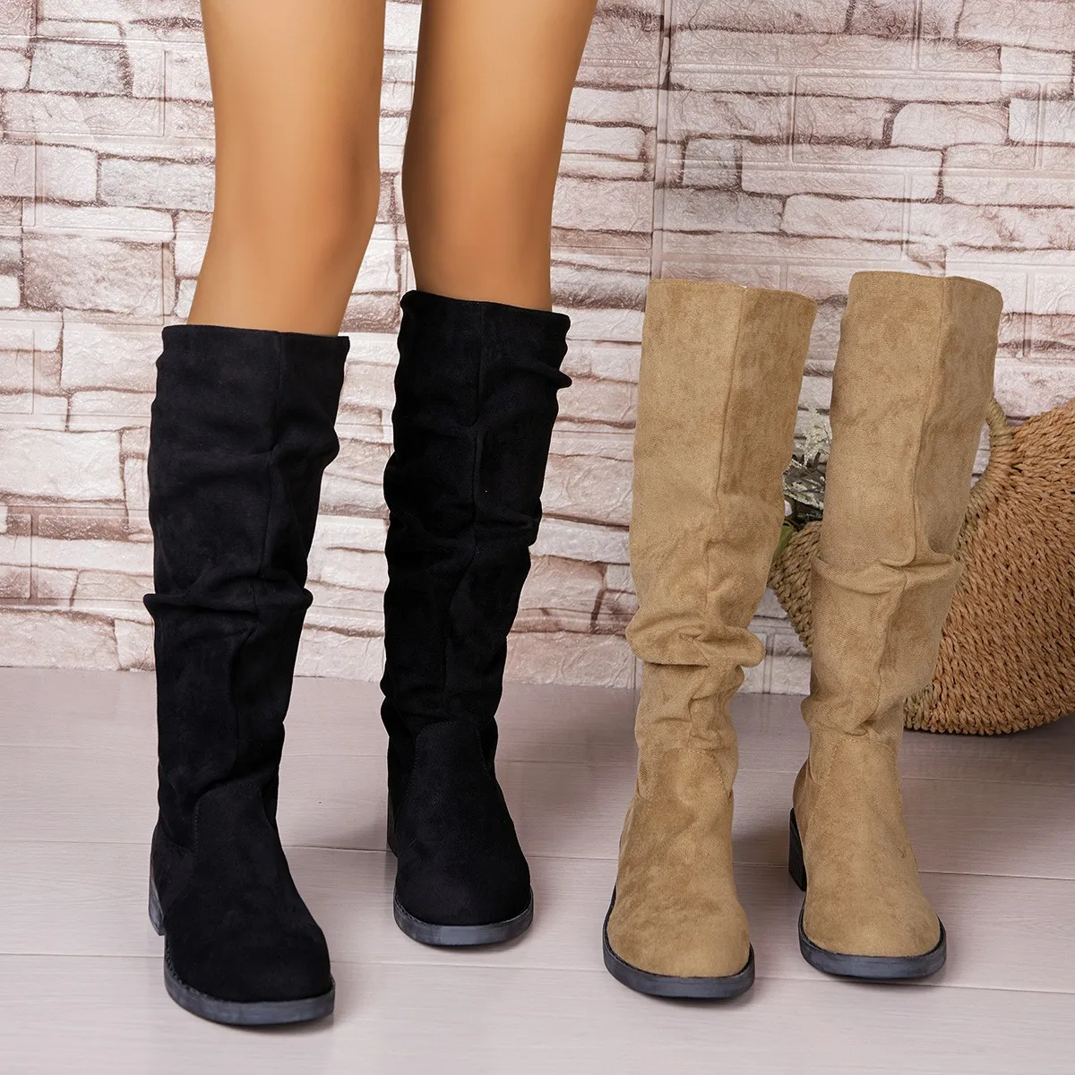 Botas plissadas femininas camu - Street Fashion Rome avaliação e preço
