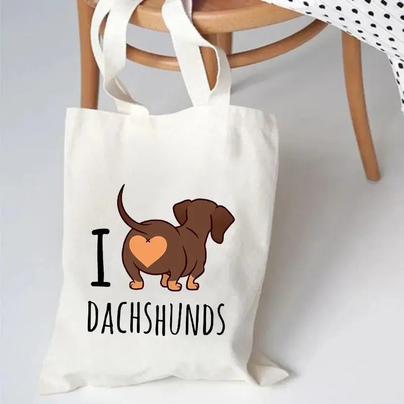 Bonito dachshund engraçado bol - Tote Bag Canvas Print avaliação e preço