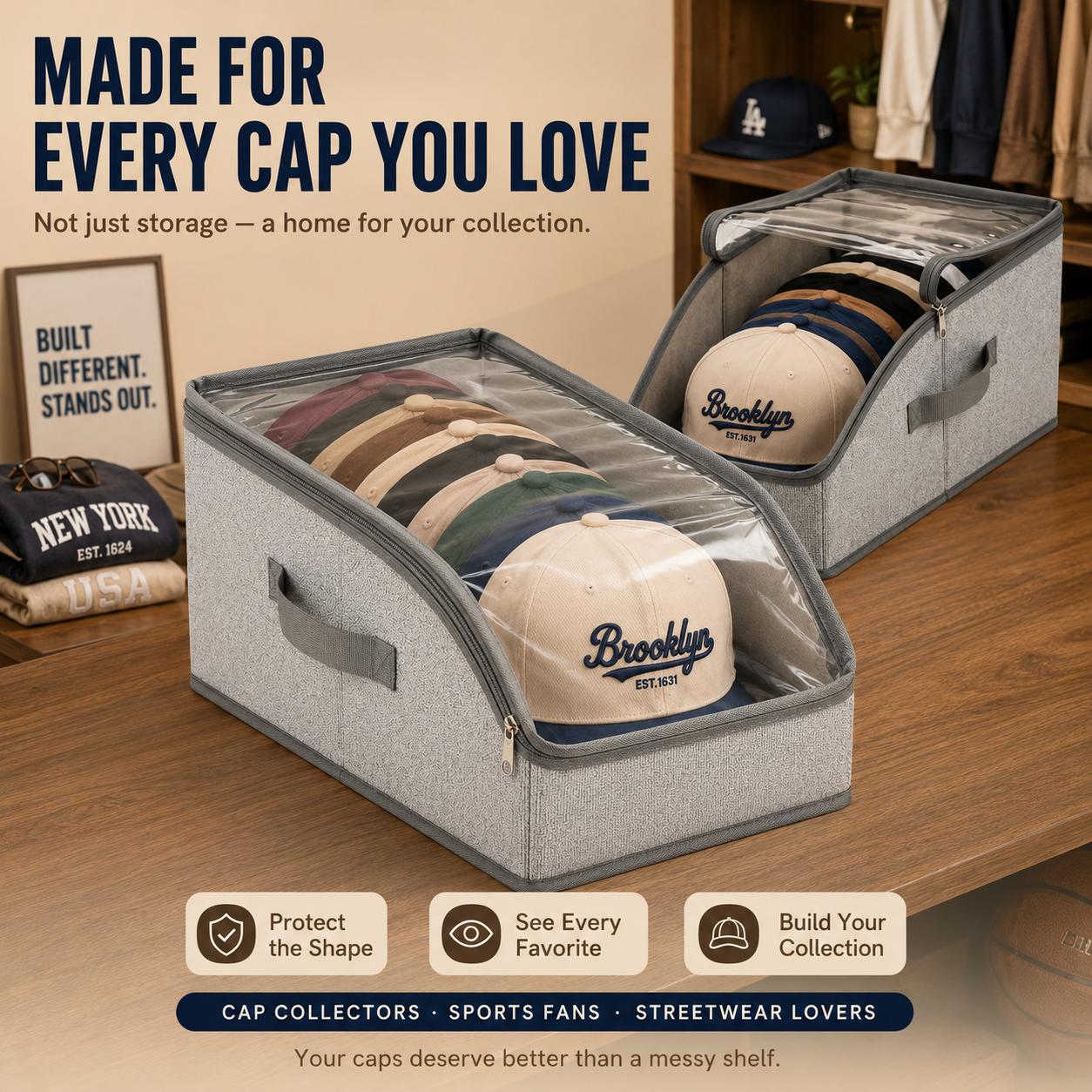 Organizador de Bonés com Janel - Baseball Cap Fitted avaliação e preço