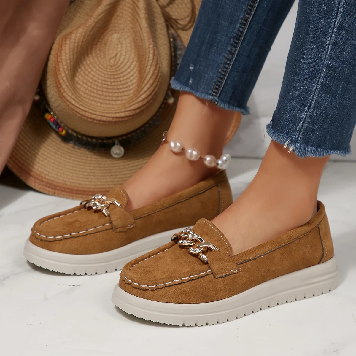 Mulheres apartamentos mocassin - Street Fashion Rome avaliação e preço
